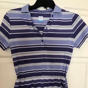 AUR Purple Striped Pinched Waist Athletic Polo